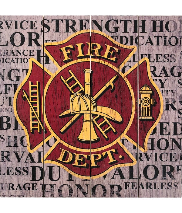 FIREFIGHTER WOOD SIGN