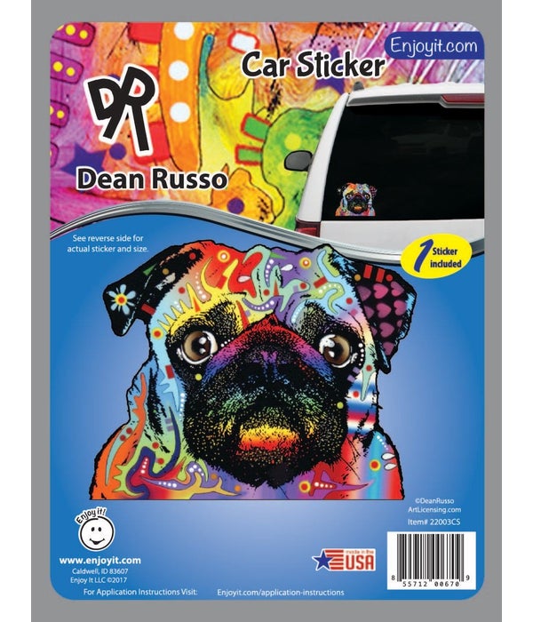 Pug Car Sticker