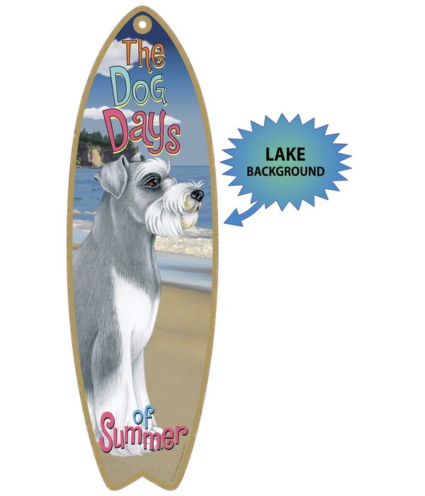 Surfboard with Lake bkgd -  Schnauzer