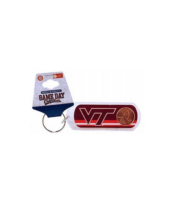 VA-T Keychain Lucite Lucky Penny