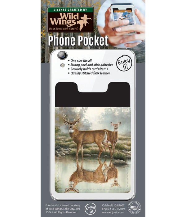 Whitetail Deer Pond Phone Pocket
