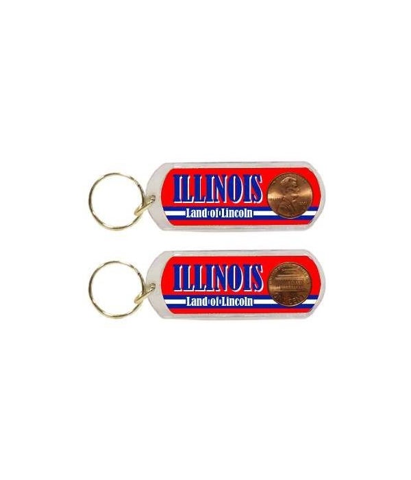 IL Keychain Lucite Lucky Penny