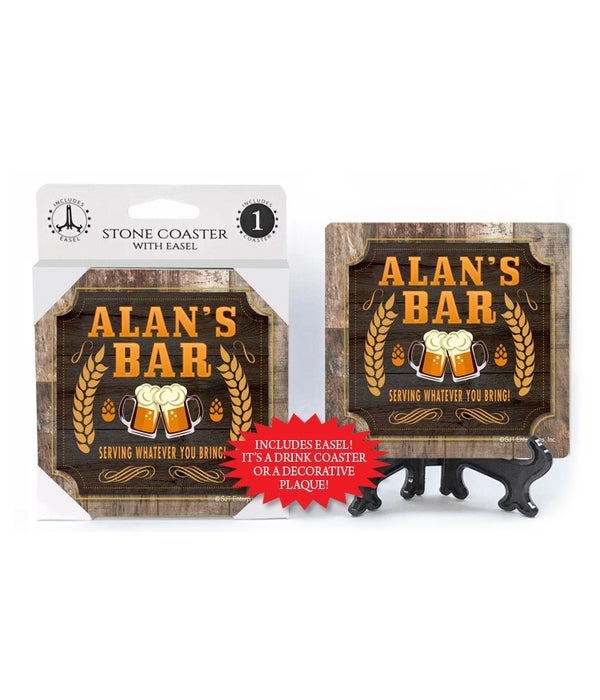 Alan -Personalized Bar coaster - 1 pack stone coaster