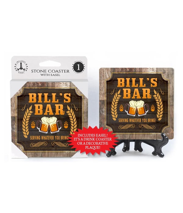 Bill -Personalized Bar coaster - 1 pack stone coaster