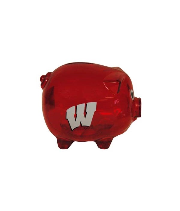 U-WI Bank Pig Clear Plastic 4x5x4