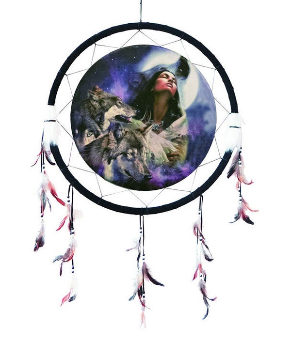 Dreamcatcher 24" Wolves/Native Princess