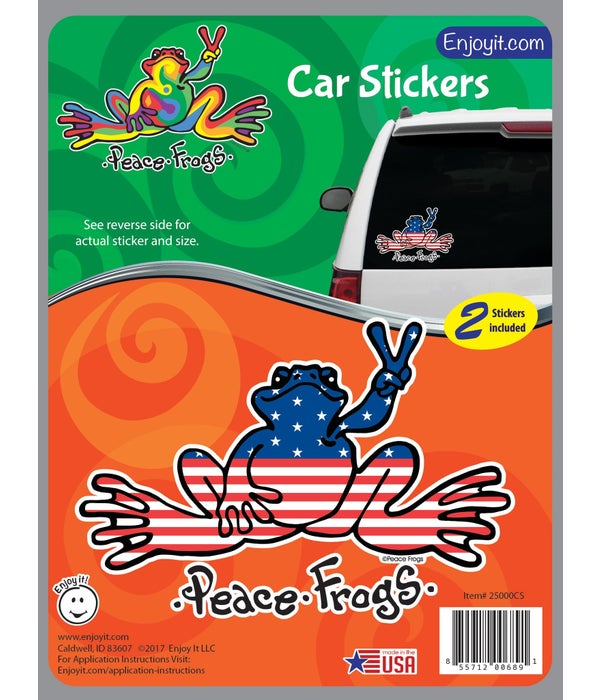 U.S.A. Peace Frogs Car Sticker