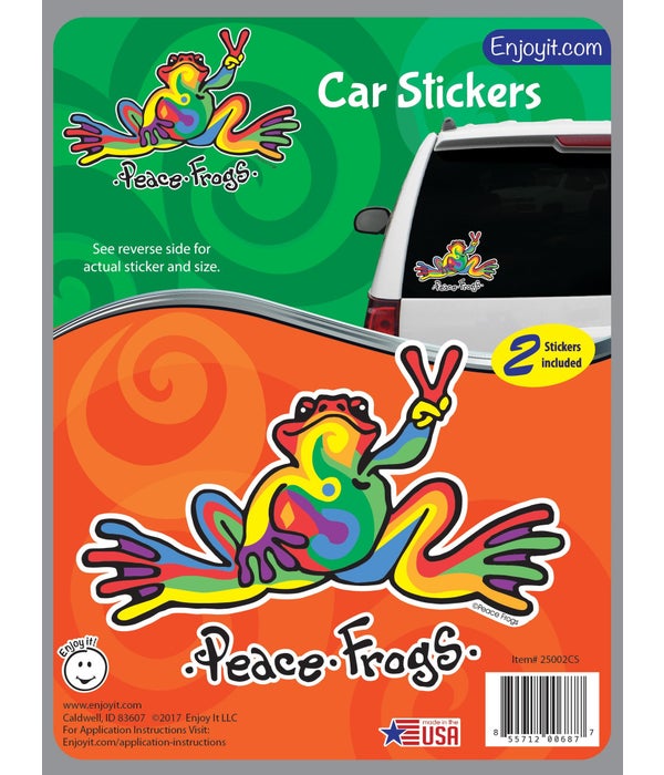 Multi-Color Peace Frogs Car Sticker