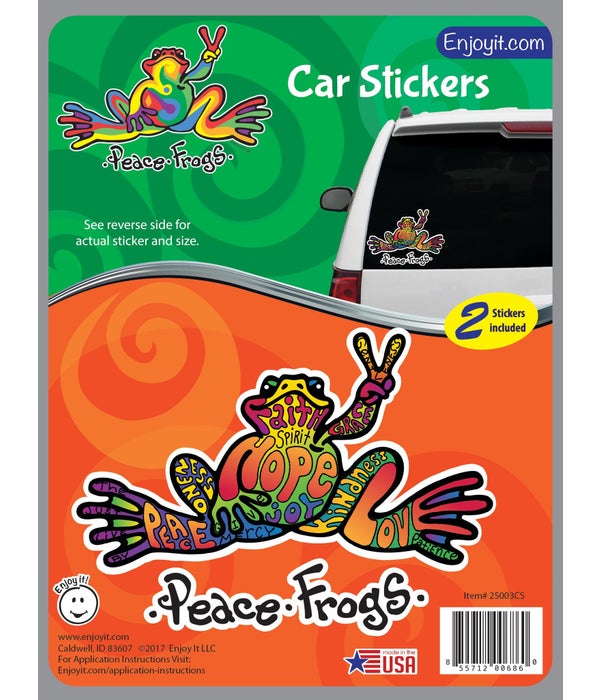 Hope Peace Frogs Car Sticker
