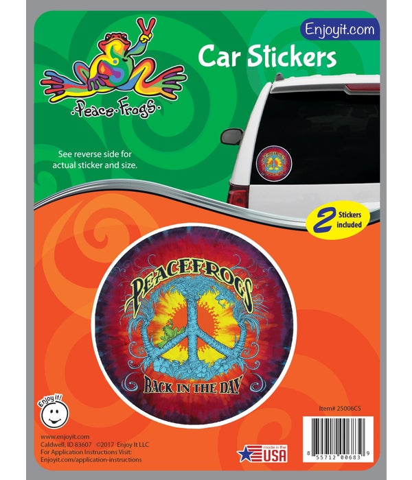 Back in the Day Peace Frogs Car Sticker