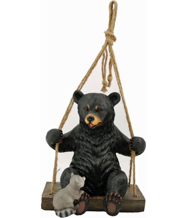 Bear & raccoon swing 14.5"