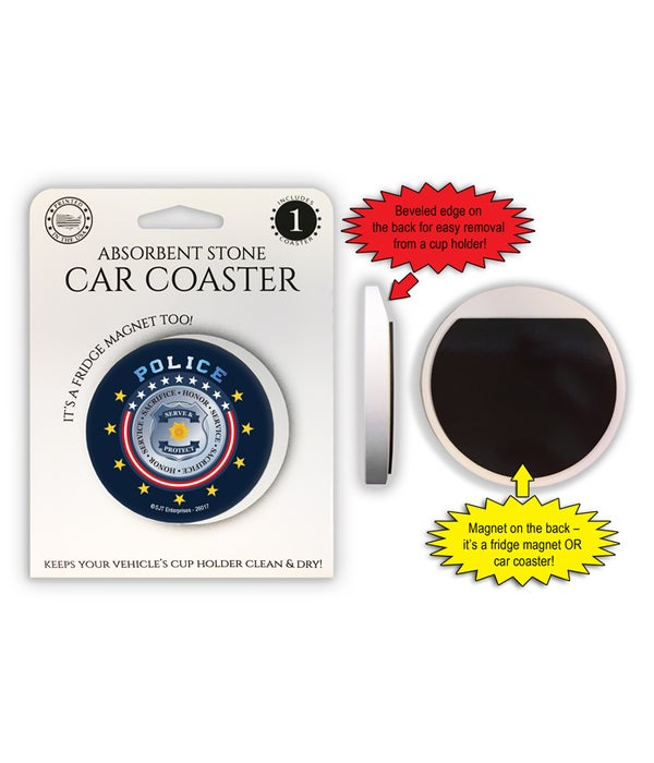 Police Car Coaster Magnet