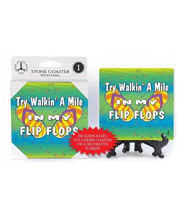 Try Walkin a mile-1 pack stone coaster