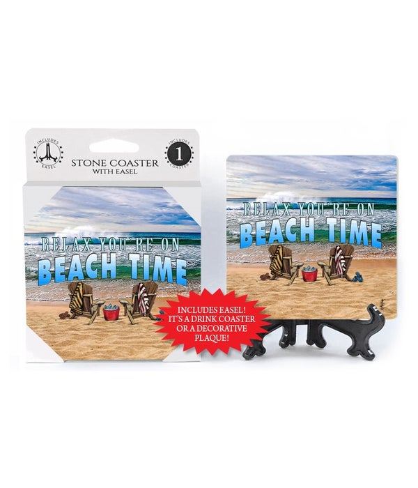 Beach Time-1 pack stone coaster