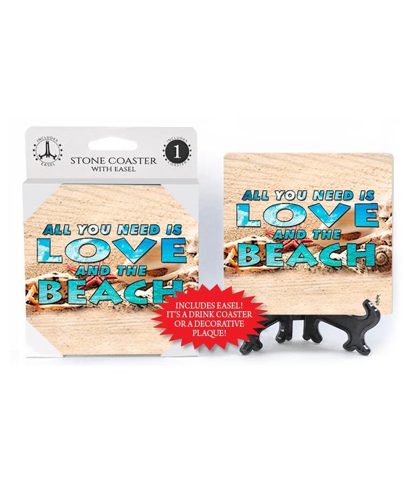 Love and the beach-1 pack stone coaster