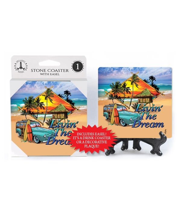Living the Dream-1 pack stone coaster