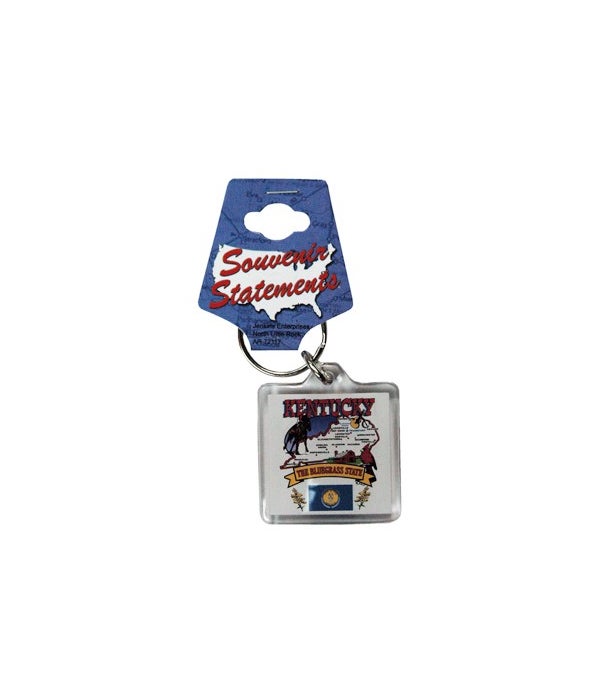KY Keychain Lucite State Map