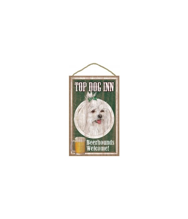 Top Dog Beerhound 10x16 Maltese with bo