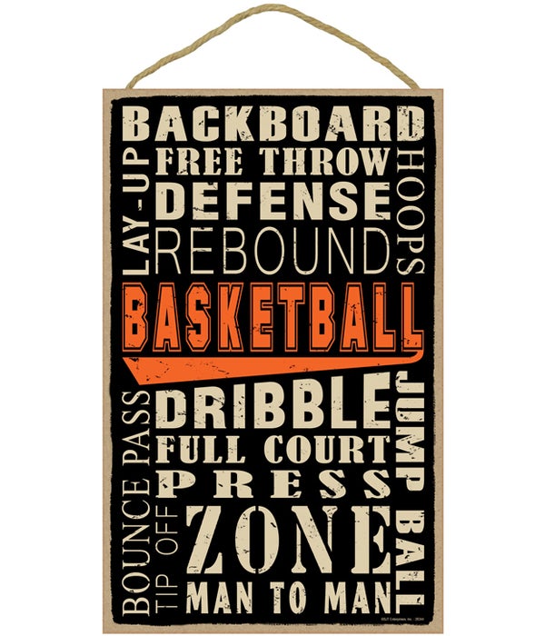 Basketball (word art) 10 x 16 sign