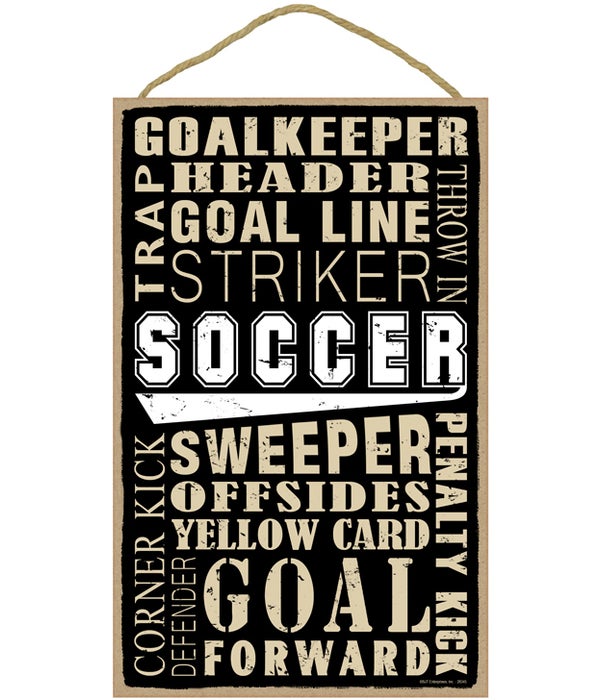 Soccer (word art) 10 x 16 sign