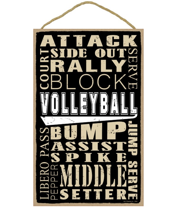 Volleyball (word art) 10 x 16 sign