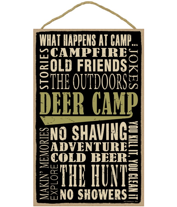 Deer Camp (word art) 10 x 16 sign