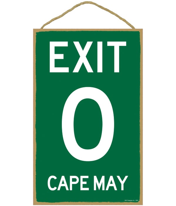 Exit 0 Cape May 10 x 16 sign