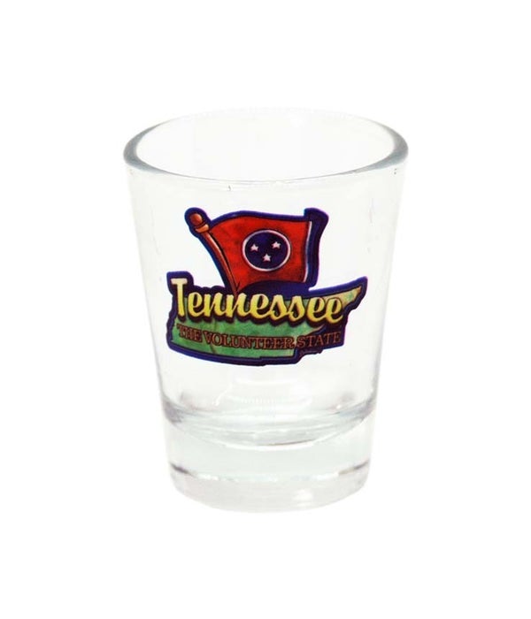 TN Shot Glass Frosted Map/Flag