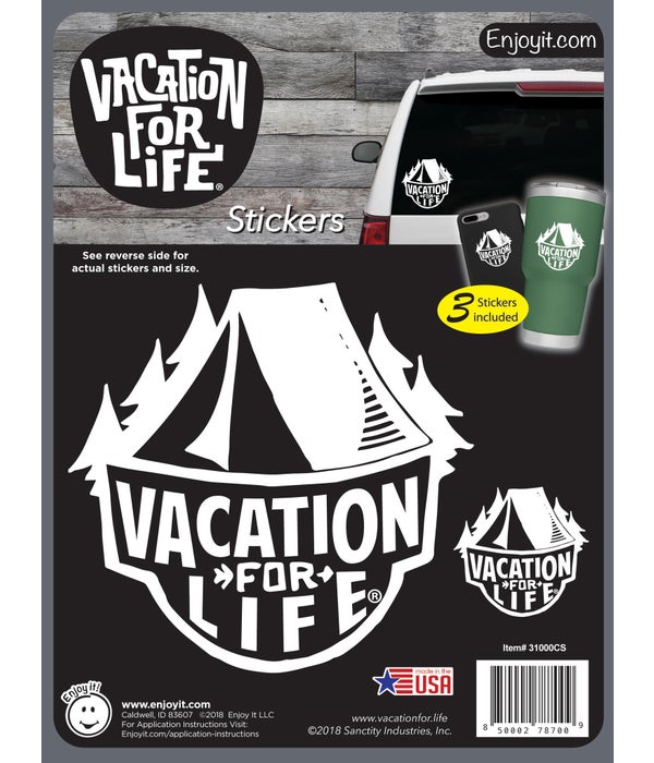 Tent - Vacation For Life Stickers