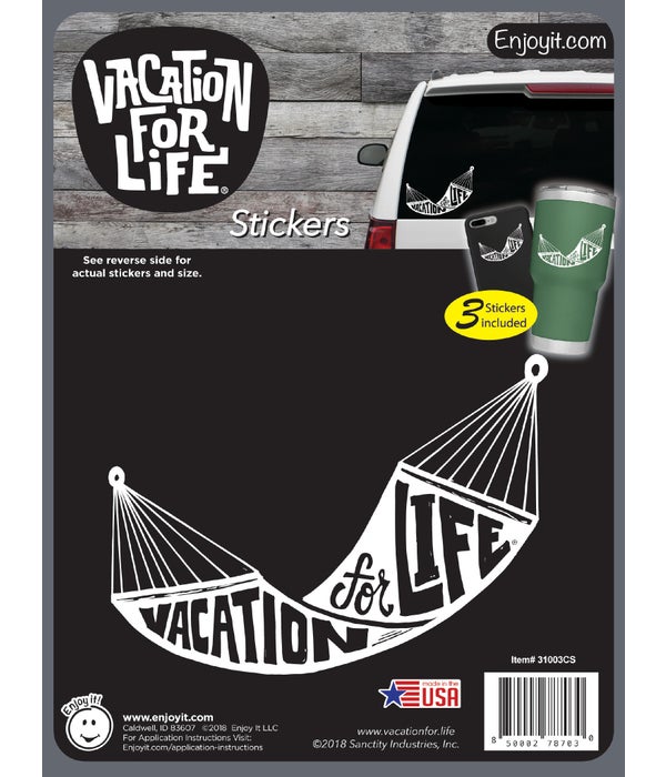 Hammock - Vacation For Life Stickers