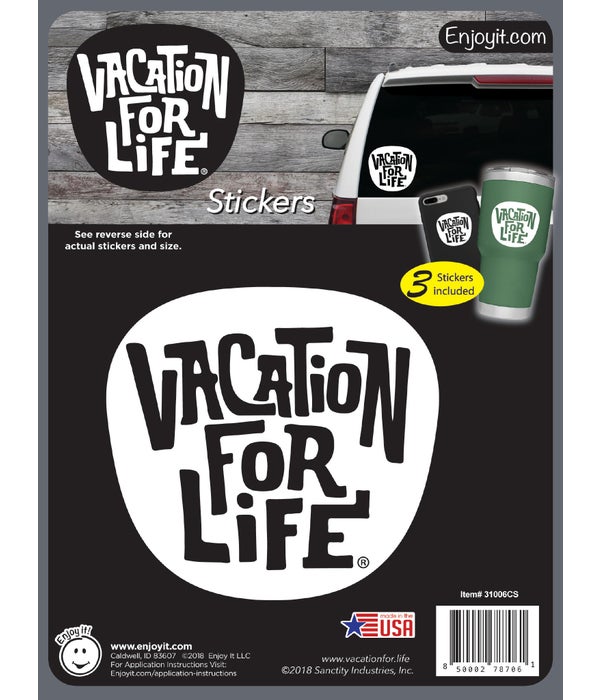 Vacation For Life Logo Stickers