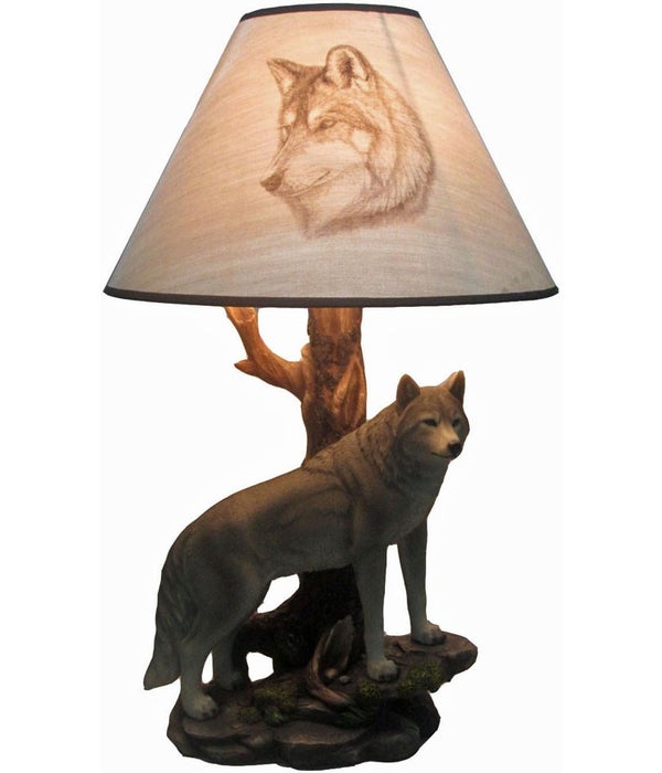 Wolf Lamp 14"T (+shade)