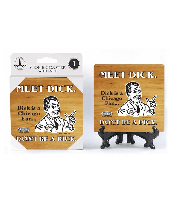 Meet Dick. Dick is a Chicago Fan! -1 pack stone coaster
