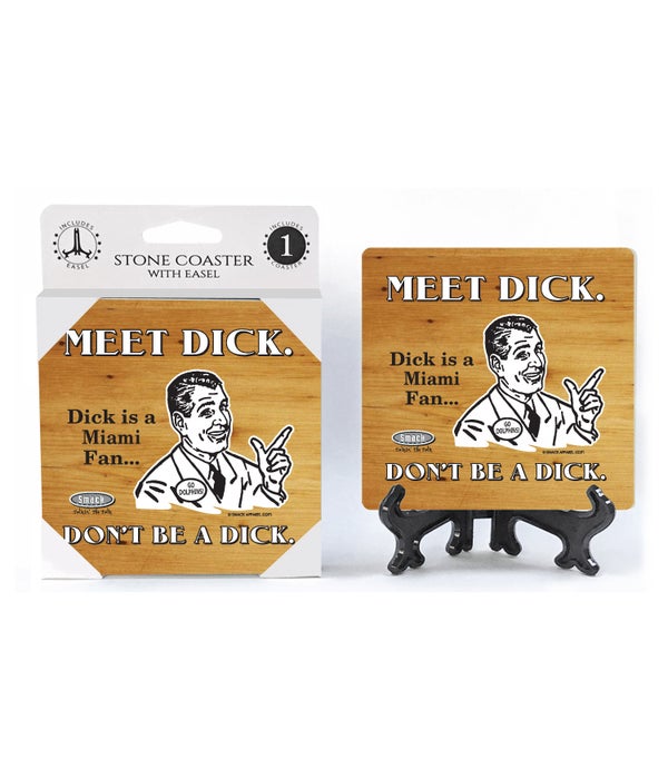 Meet Dick. Dick is a Miami Fan!-1 pack stone coaster