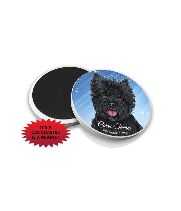 Cairn Terrier (black) car coaster /Magne