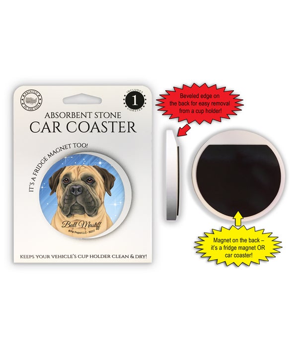 Bull Mastiff 1 Pack Car Coaster