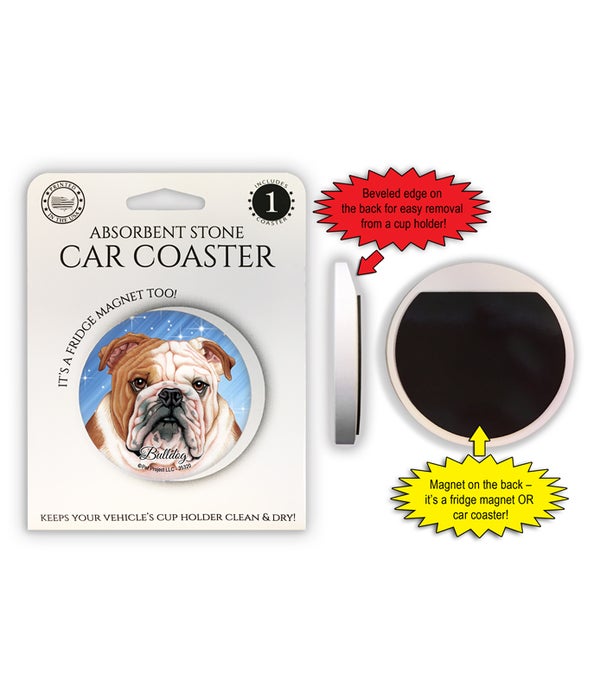 Bulldog 1 Pack Car Coaster