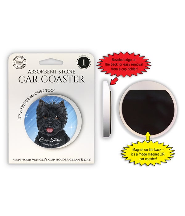 Cairn Terrier (black) 1 Pack Car Coaster