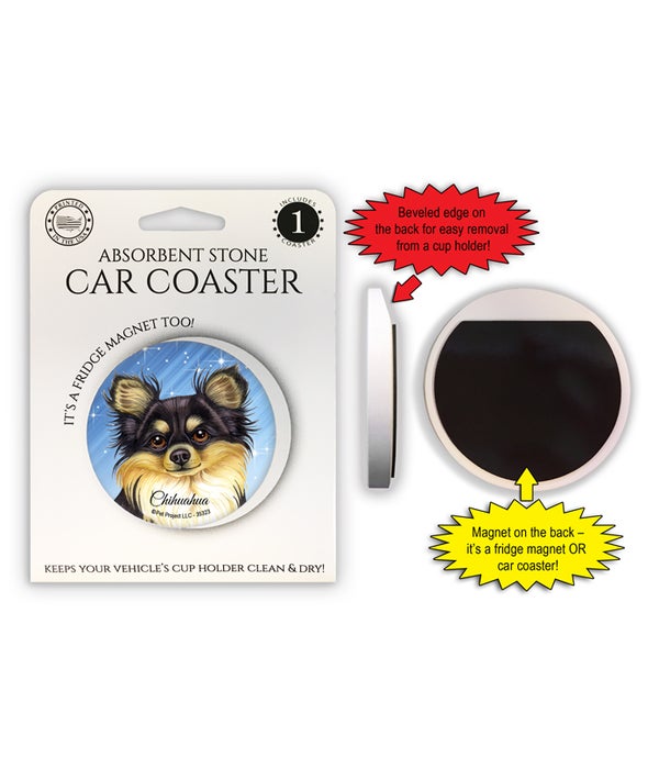 Chihauhua (black and tan) Magnet coaster