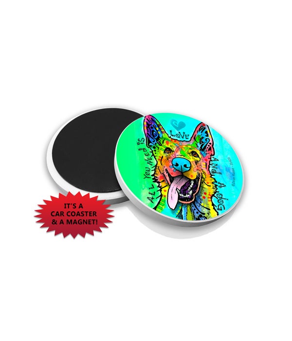 German Shepherd - All you need is love and a dog-Car Coasters