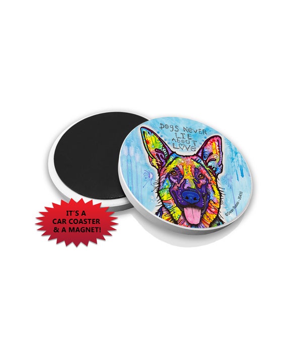 German Shepherd - Dogs never lie about love-Car Coasters