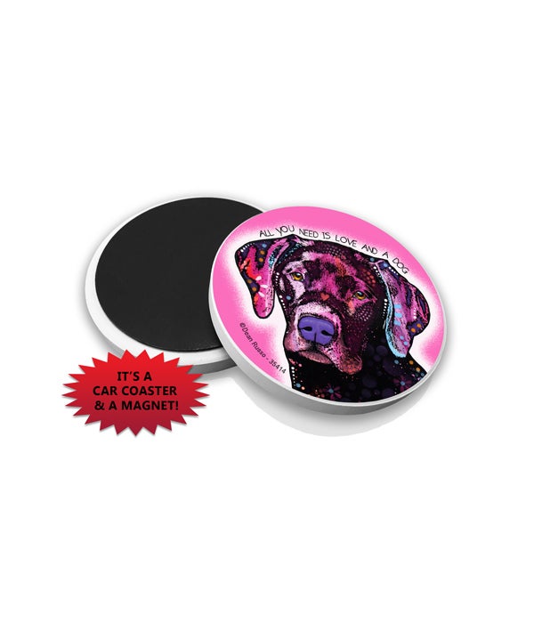 Labrador (Pink BG) DR Car Magnet Bulk