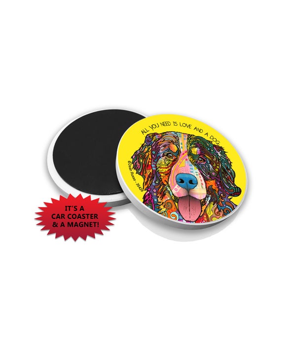 Bernese - All you need is love and a dog-Car Coasters