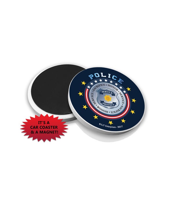 Police Car Coaster Magnet Bulk