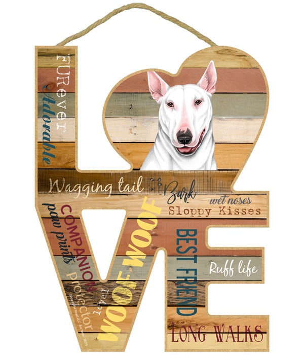 Love sign / Bull Terrier (White color)