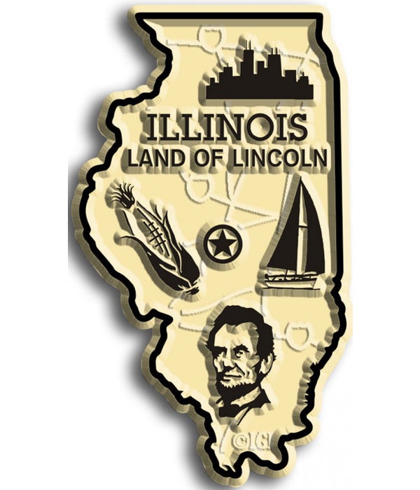 IL Bagged Map Magnet