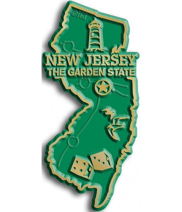 New Jersey Map Magnet