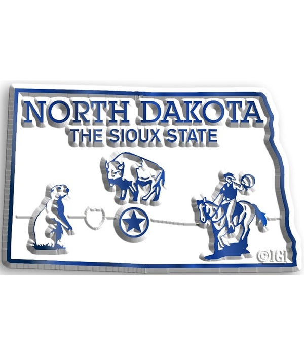 North Dakota Map Magnet