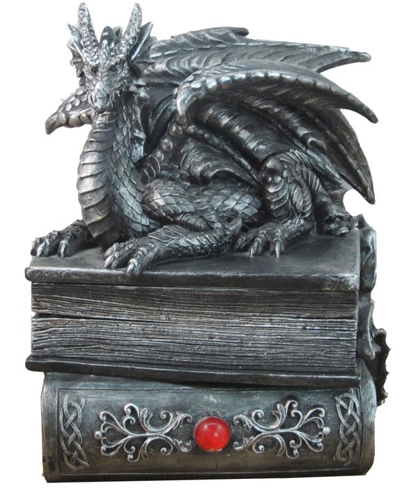 8" Guardian of Bibliophiles (Dragon Trinket Box)