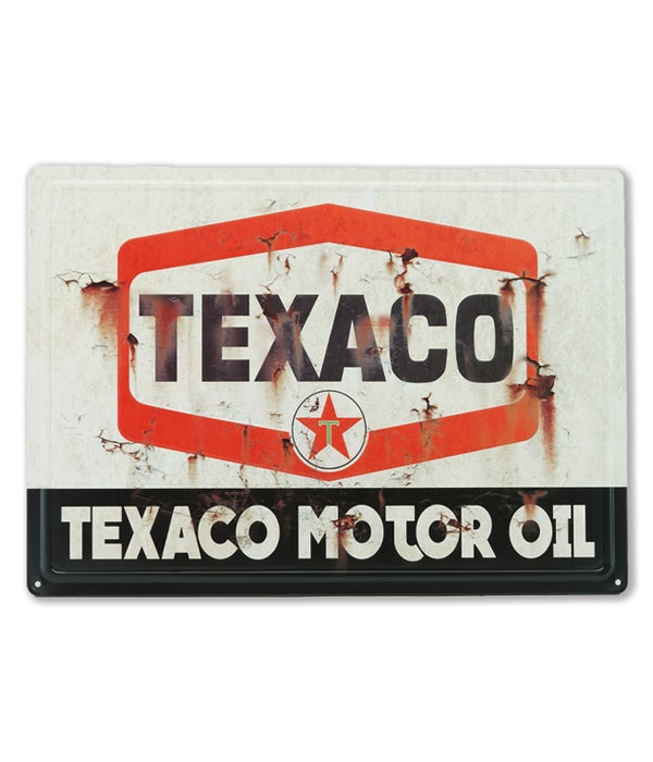 TEXACO MOTOR OIL RUSTED VINTAGE LOOK
